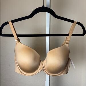 Auden Nursing Beige Lined Full Coverage Underwire Convertible T-Shirt Bra 34D